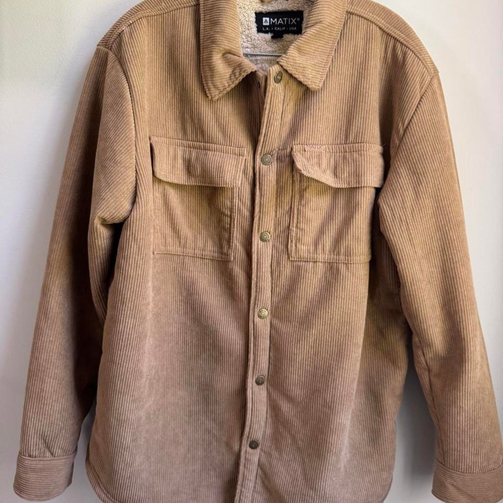 Matix Corduroy Jacket with Sherpa Lining Tan & brown corduroy jacket